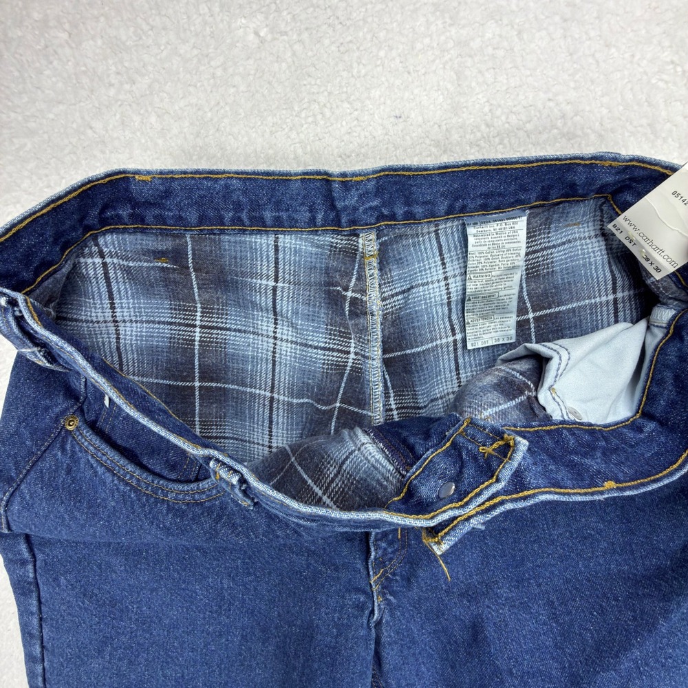 Carhartt B21 DST Flannel Lined Relaxed Fit Denim Jeans Mens 38x30 NWT Dark Stone - Picture 5 of 8